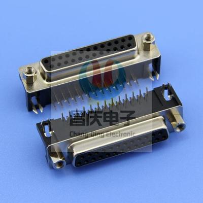 D-SUB 25P 母头 90度 叉锁